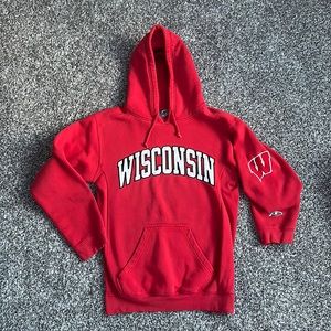 Red Wisconsin Hoodie